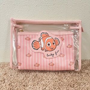 NWT Primark Disney Pixar Pink Finding Nemo Clear Cosmetic Bag 2 in 1